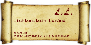 Lichtenstein Loránd névjegykártya